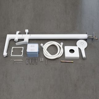 Напольный смеситель для ванны Lemark Bronx LM3744MW белый