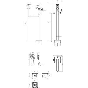 Напольный смеситель для ванны Lemark Bronx LM3744MW белый