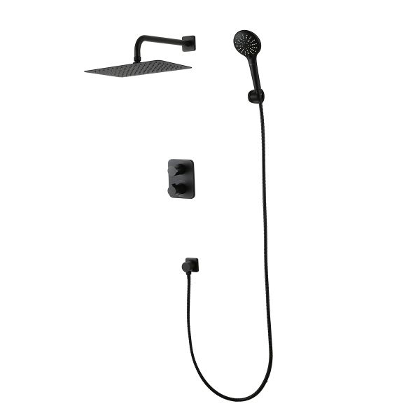 Душевой комплект Lemark Bronx LM3749BL с термостатом чёрный Душевой комплект Lemark Bronx LM3749BL с термостатом чёрный