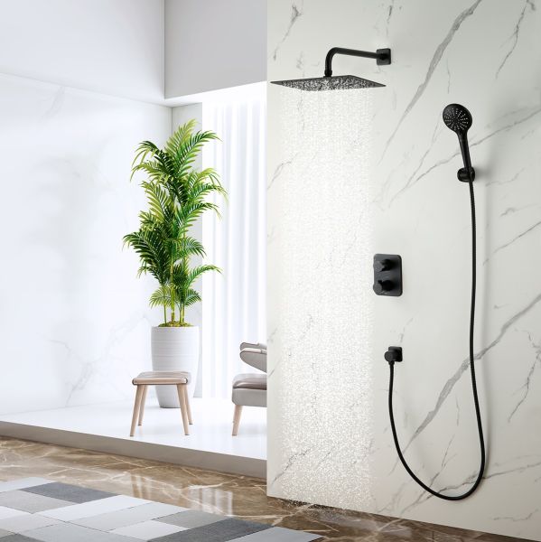 Душевой комплект Lemark Bronx LM3749BL с термостатом чёрный Душевой комплект Lemark Bronx LM3749BL с термостатом чёрный