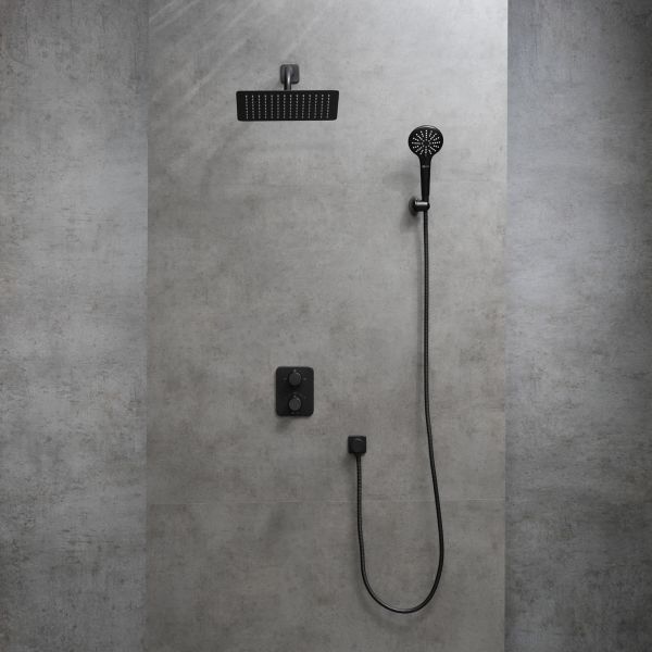 Душевой комплект Lemark Bronx LM3749BL с термостатом чёрный Душевой комплект Lemark Bronx LM3749BL с термостатом чёрный