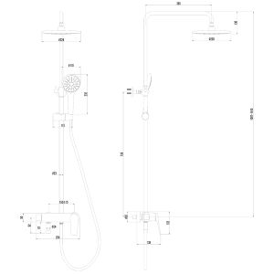 Душевая стойка Lemark Bronx LM3762BL чёрный