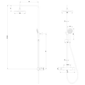 Душевая стойка Lemark Bronx LM3770BL с термостатом чёрный