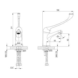 Смеситель Lemark Project LM4636C 90мм хром