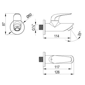 Кран для бани Lemark Project LM4690BL чёрный