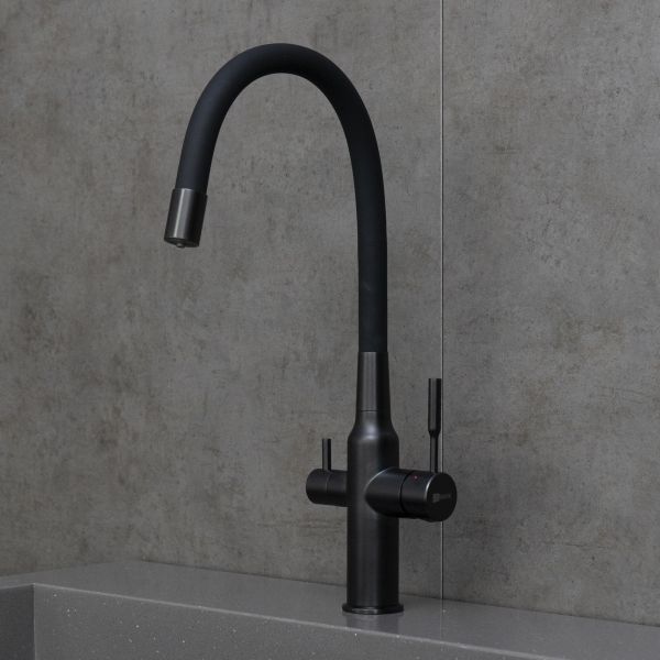 Смеситель для кухни Lemark Expert LM5083BL-Black с подключением к фильтру с питьевой водой чёрный