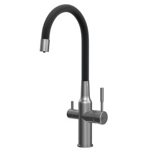 Смеситель для кухни Lemark Expert LM5083GMN-Black с подключением к фильтру с питьевой водой чёрный/графит