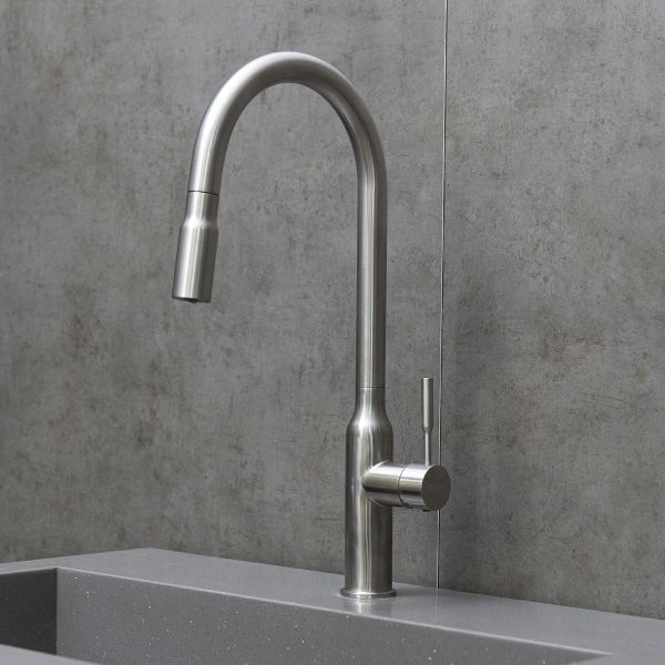 Смеситель для кухни Lemark Expert LM5086S с вытягивающимся поворотным изливом сталь Смеситель для кухни Lemark Expert LM5086S с вытягивающимся поворотным изливом сталь