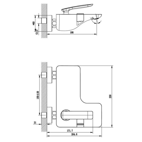 Смеситель для ванны Lemark Bellario LM6802C