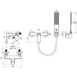 Смеситель для душа Lemark Ursus LM7203BG брашированное золото
