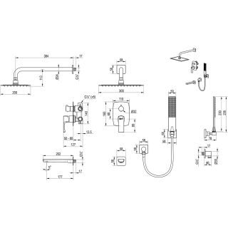 Душевой комплект Lemark Ursus LM7222BG брашированное золото Душевой комплект Lemark Ursus LM7222BG брашированное золото