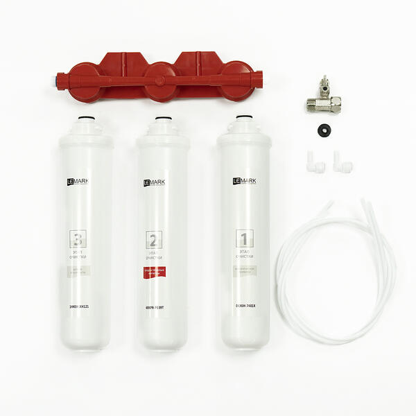Смеситель для кухни Lemark LM7261BL085 в комплекте с фильтром Basic для очистки воды от хлора и вредных примесей чёрный