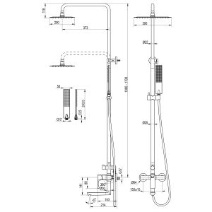 Душевая стойка Lemark Ursus LM7262BG брашированное золото