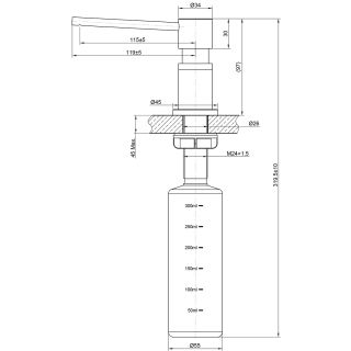 Дозатор для жидких моющих средств Lemark Эксперт LM8203GMN графит