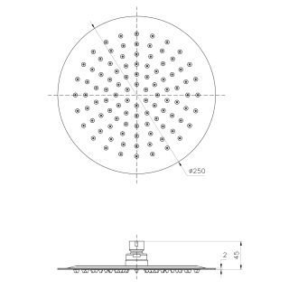 Верхний душ Lemark LM9481BL 25 см чёрный матовый