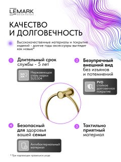 Полотенцедержатель Lemark Зенит LMA-1613S2-BRG брашированное золото
