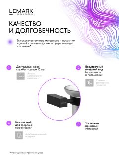 Ёршик для унитаза Lemark Валдай LMA-8121S-BL чёрный матовый