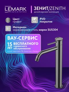 Смеситель для раковины Lemark Зенит LMF-1615S-BRGMN графит