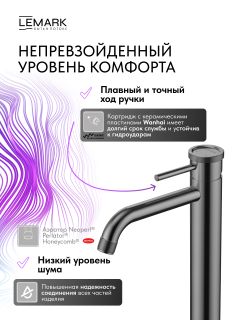 Смеситель для раковины Lemark Зенит LMF-1615S-BRGMN графит
