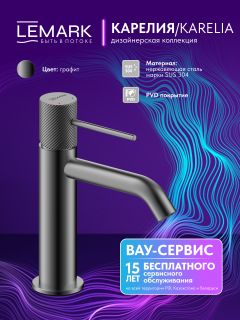 Смеситель для раковины Lemark Карелия LMF-2012S-GM графит