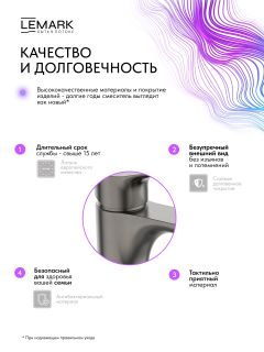 Смеситель для раковины Lemark Сибирь LMF-7012B-GM графит
