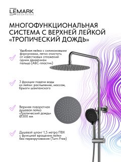 Душевая стойка Lemark Белуга LMF-8025B-GM графит