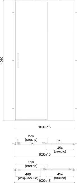 Душевая дверь Kerama Marazzi Lindo LN.100.SD.BLK.M 100 см с функцией soft close стекло прозрачное профиль чёрный матовый