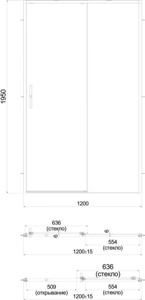 Душевая дверь Kerama Marazzi Lindo LN.120.SD.BLK.M 120 см с функцией soft close стекло прозрачное профиль чёрный матовый