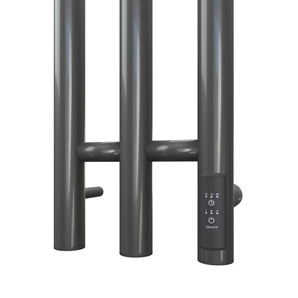 Полотенцесушитель электрический APEXTERMO Luna LN10112GF 1100x120 с крючками графит металлик