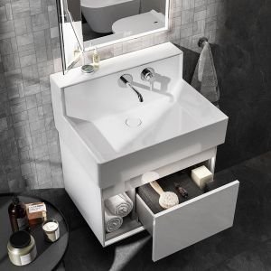 Раковина Kerama Marazzi Logica M LO.M.wb.65 cо встроенной скрытой частью смесителя 65 см белый