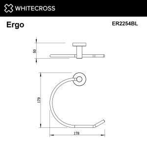 Полотенцедержатель кольцо WHITECROSS Ergo ER2254BL чёрный матовый