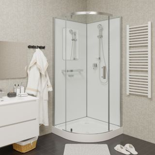 Душевая кабина Ceruttispa КОРРА (KORRA) 90BT KORRA90T 90x90 см профиль хром стекло прозрачное