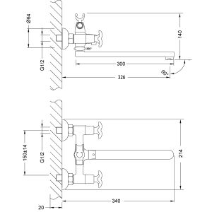Смеситель для ванны Lemark Flora LM0152C хром