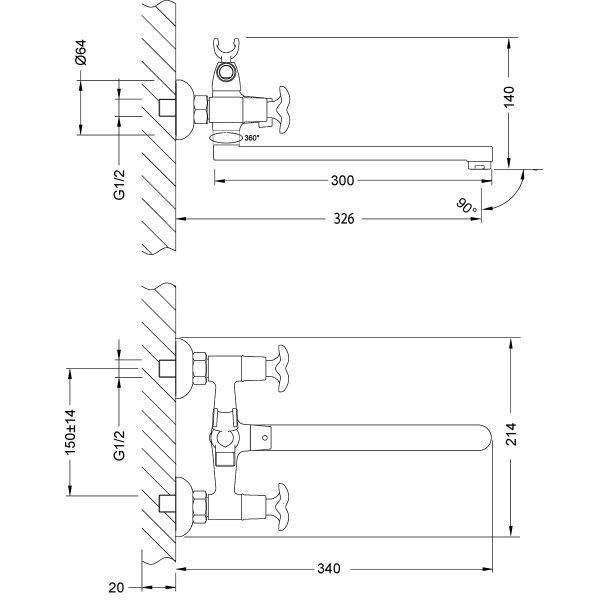 Смеситель для ванны Lemark Flora LM0152C хром