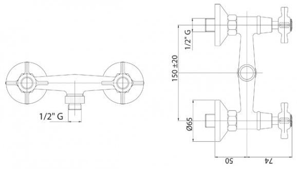 Смеситель для душа, бронза Cezares LORD-DS-02