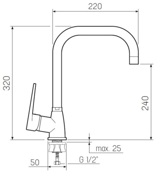 Смеситель для кухни РМС SL141-017F хром