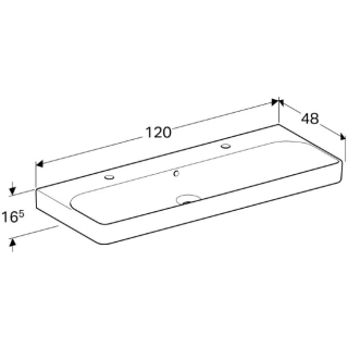 Раковина Geberit Smyle Square 500.253.01.1 120 см белый