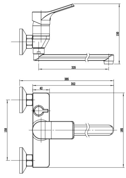 Смеситель для ванны ESKO Eiger EG35 хром