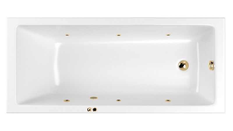 Гидромассажная ванна Whitecross Wave Slim 0111.170070.100.SOFT.GL 170x70см Soft золото