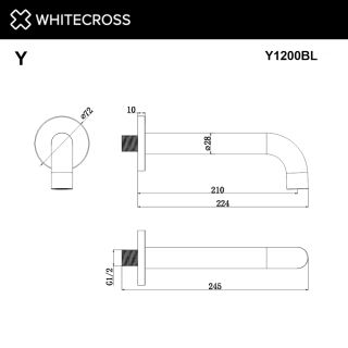 Излив настенный WHITECROSS Y1200CPB брашированная медь Излив настенный WHITECROSS Y1200CPB брашированная медь