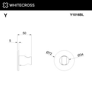 Держатель для душа WHITECROSS Y1016BL чёрный матовый