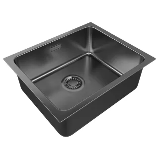 Мойка кухонная Paulmark Vista PM305444-GM 54x44, вороненая сталь