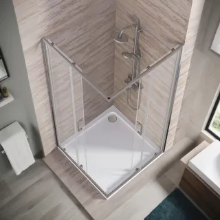Душевое ограждение Good Door Lite CR-90-C-CH ЛТ00005 90*90 профиль хром стекло прозрачное