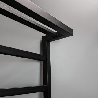 Полотенцесушитель электрический Indigo Forte LEFPF80-50PBRRt с полкой 80x50 см чёрный муар