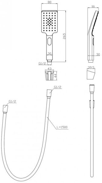 Душевая лейка BelBagno Luce хром LUC-DFS-CRM