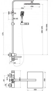 Душевая стойка BelBagno Luсe хром LUC-VSCM-CRM