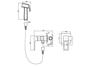 Гигиенический душ BelBagno со смесителем, золото LUC-HGN-ORO