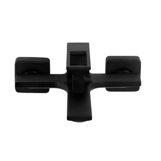 Смеситель BelBagno для ванны и душа в комплекте с ручным душем, шлангом и держателем, чёрный LUC-VASM-NERO