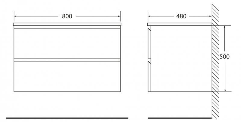 Тумба под раковину BelBagno подвесная Stone 80x50см LUCE-800-2C-SO-PT Тумба под раковину BelBagno подвесная Stone 80x50см LUCE-800-2C-SO-PT
