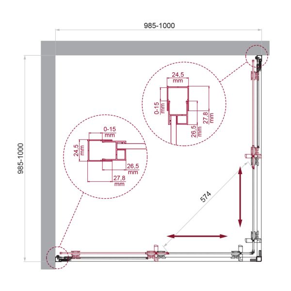 Душевой уголок BelBagno LUCE-A-2-100-C-Cr хром Душевой уголок BelBagno LUCE-A-2-100-C-Cr хром